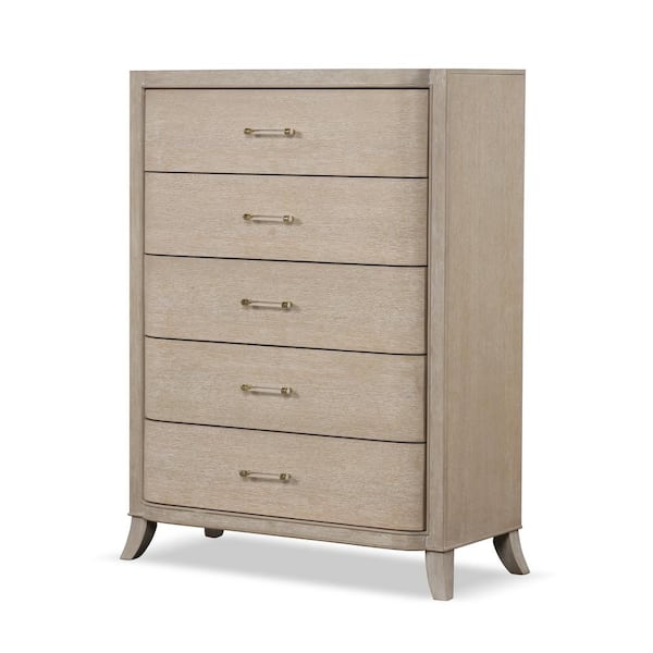 Ellington Modern Natural Oak 5-Drawer 40 in. Wide Chest of Drawers