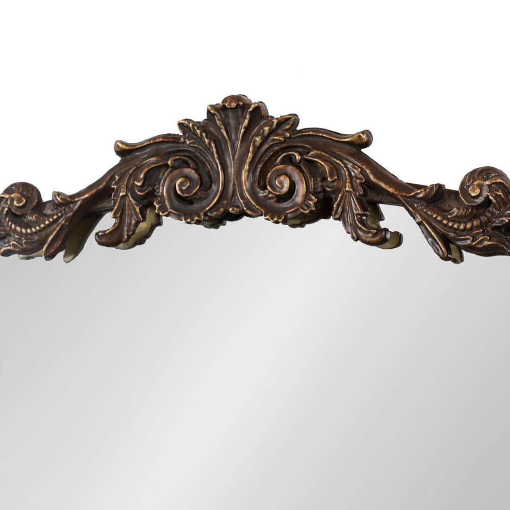 Arendahl Traditional Bronze Arch Wall Mirror with Ornate Crown