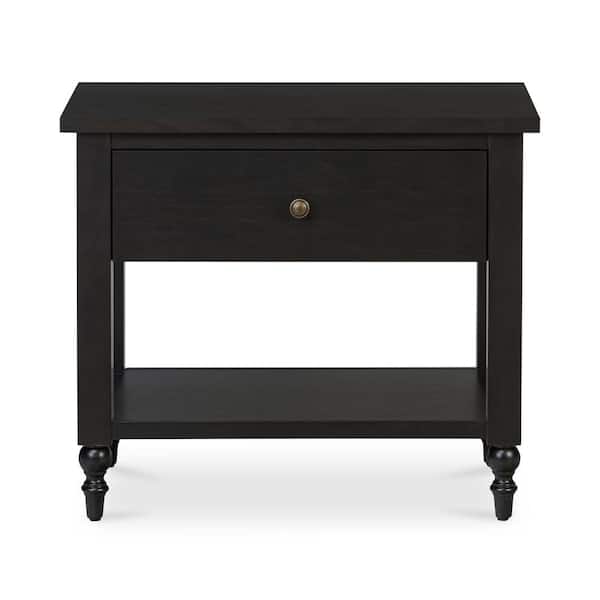NADAAL STUDIOS Stellan Black 1-Drawer 30 in. W Nightstand