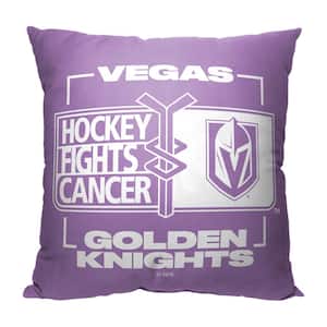 Hockey Fights Cancer Fight For Golden Knights Printed Throw Pillow