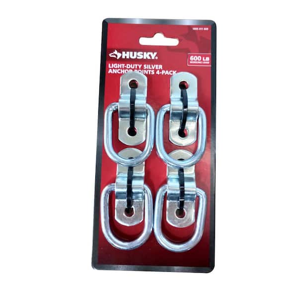 Husky 600 lb. Steel Wire Ring Anchor Point in Silver (4-Pack)