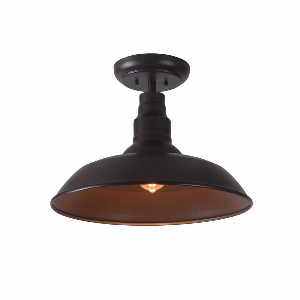Bell Ridge 18 in. 1-Light Brown Semi-Flush Mount price history on PriceWatchPro