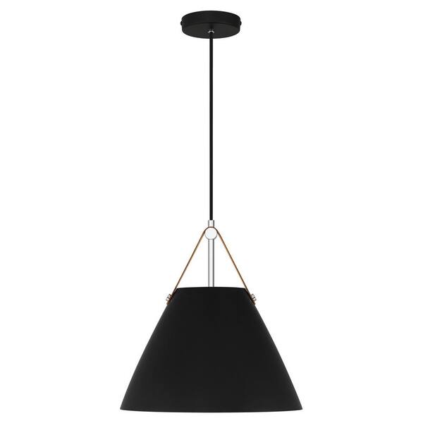 DSI Harper 1-Light Matte Black Pendant with Metal Shade DSHD19559P