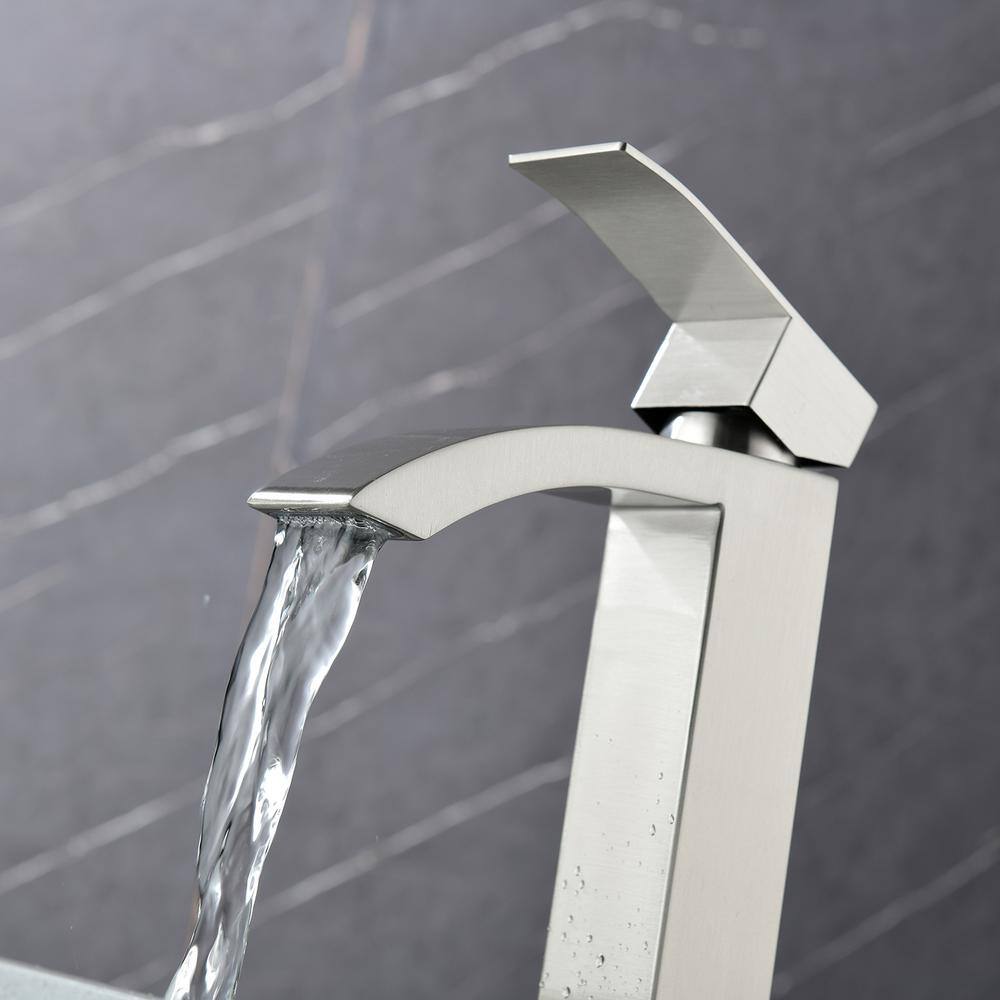 Brushed Nickel Single Handle Vessel Sink Faucet
