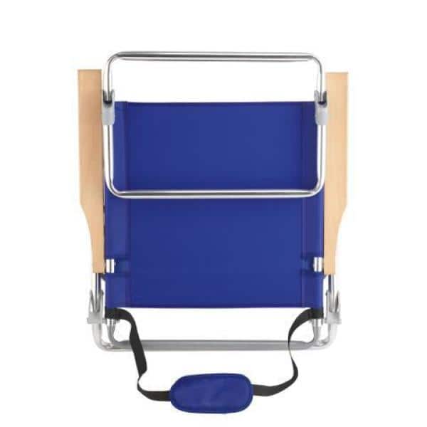CARIBBEAN JOE Blue Yellow Stripe, 5 Position Pillow Shoulder Strap, Cup  Holder, Aluminum Frame 225 lbs. Capacity Reclining Beach Chair CJ-7750BY -  The Home Depot