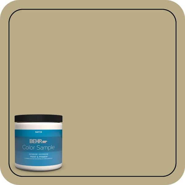 BEHR PREMIUM PLUS 8 oz. #S330-4 Fennel Seed Satin Enamel Interior/Exterior Paint & Primer Color Sample