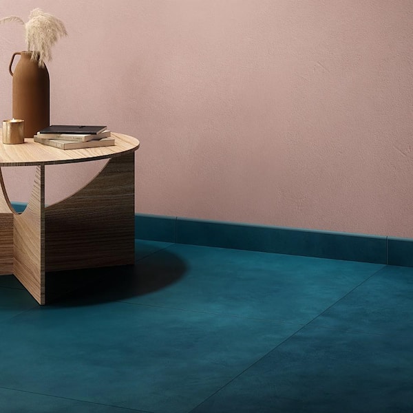 Ryx Karma Blue 3 in. x 32 in. Matte Porcelain Wall Bullnose Tile Trim