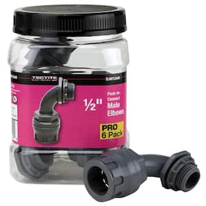 1/2 in. Non-Metallic Water Tight Push-to-Connect Elbow Connector Jar (6-Pack)