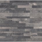Ardesia Black Ledger Panel 6 in. x 24 in. Matte Porcelain Wall Tile (11 sq. ft. /Case)