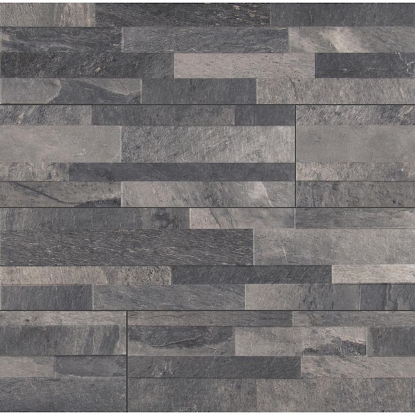 MSI Ardesia Black Ledger Panel 6 in. x 24 in. Matte Porcelain Wall Tile (11 sq. ft. / case)