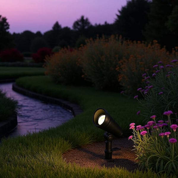 240 Lumen Low Voltage Millennium Black Adjustable Light Color Integrated LED Outdoor Landscape Spot Light