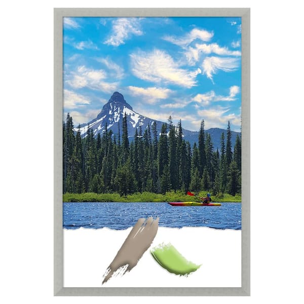 Amanti Art Silver Leaf Wood Picture Frame Opening Size 20 x 30 in.
