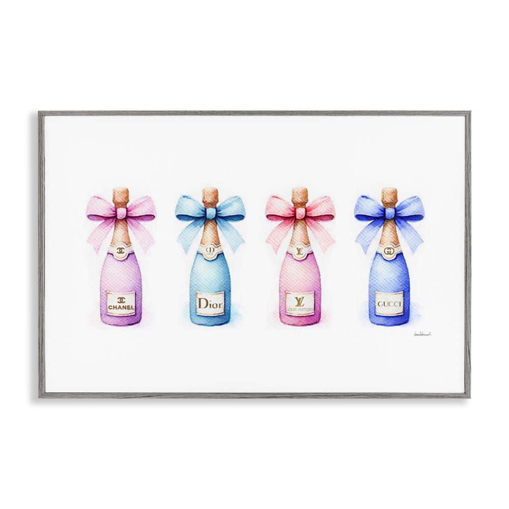 Pastel Champagne Bottles by Amanda Greenwood Gray Framed Food Giclee Art Print 16 in. x 24 in. price history on PriceWatchPro