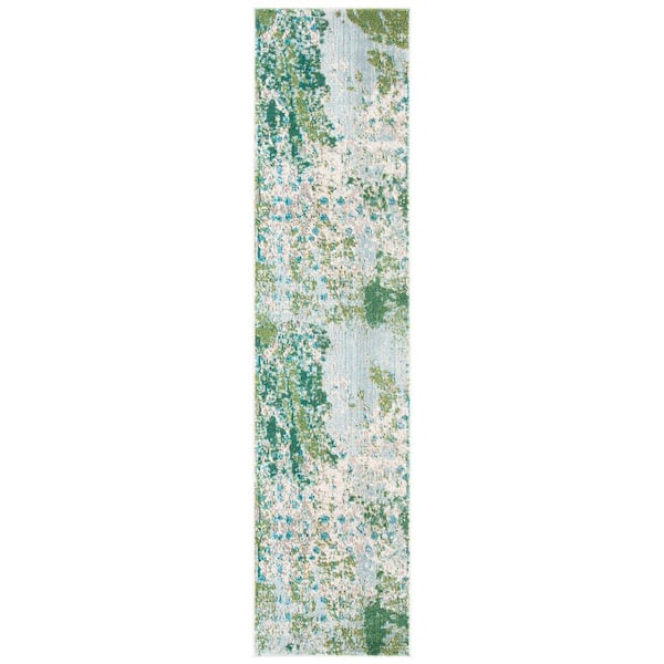 Madison Green/Blue 2 ft. x 8 ft. Runner Rug