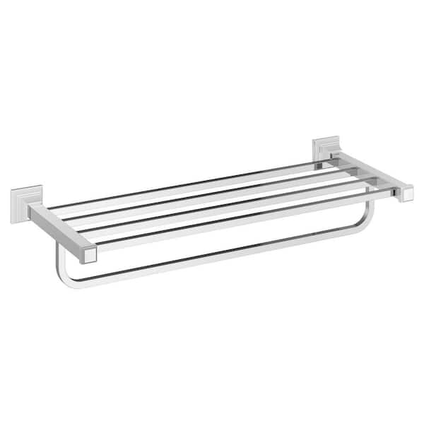 American Standard TS Series 24 in. Wall Mounted Towel Shelf with Single Towel Bar in Polished Chrome