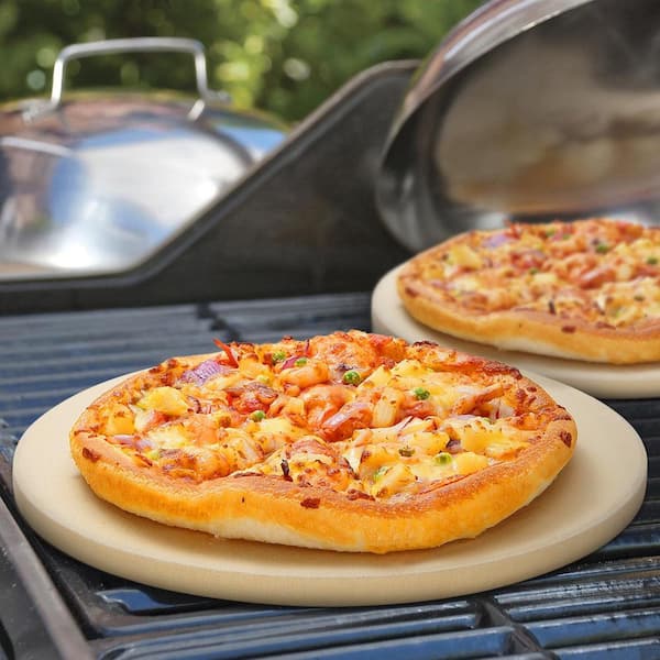 Lifesmart 15 in. Kamado Charcoal Outdoor Pizza Oven with Pizza