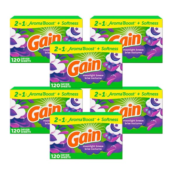 Gain Moonlight Breeze Scent Dryer Sheets (120-Count) 6-Pack