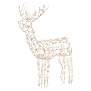 48 in. 105-Light LED Standing Buck Sculpture Wireframe