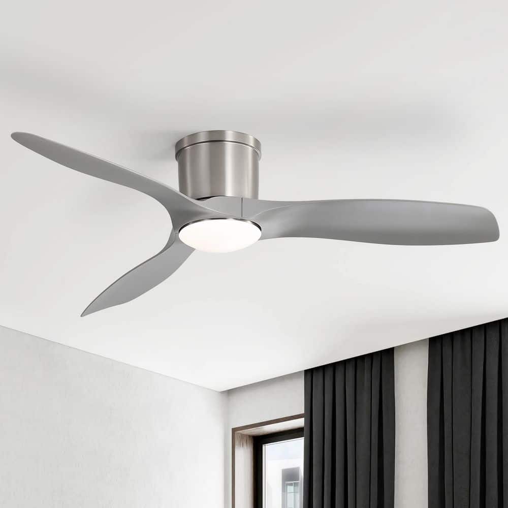52 in. Indoor/Outdoor Modern Nickel Smart Ceiling Fan with Integrated LED Light, 6 Speed Remote and APP Control price history on PriceWatchPro