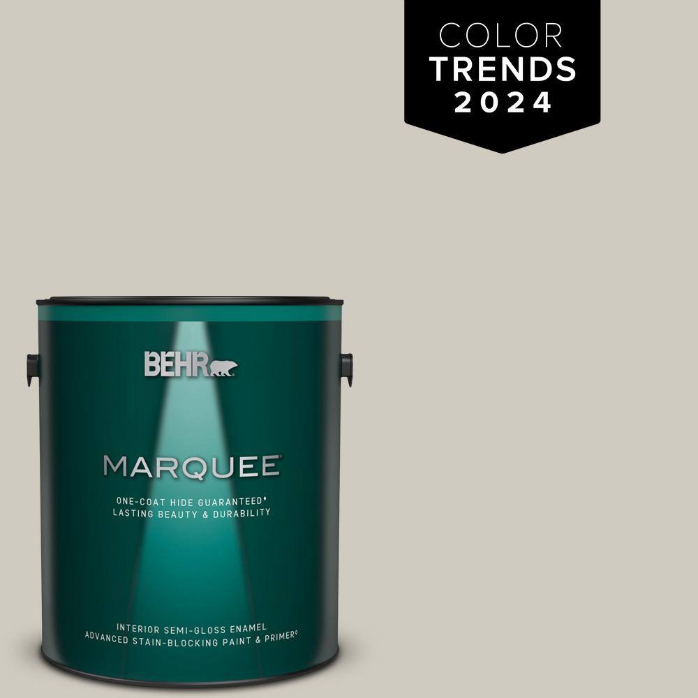 1 gal. Designer Collection #DC-007 Tranquil Gray Semi-Gloss Enamel Interior Paint & Primer