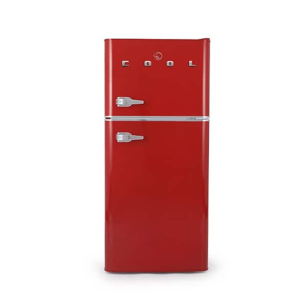  Commercial Cool CCRRD45HR 4.5 Cu. Ft True Freezer, Vintage  Style, Retro Fridge with 2 Slide-Out Glass Shelves,Red Refrigerator :  Appliances
