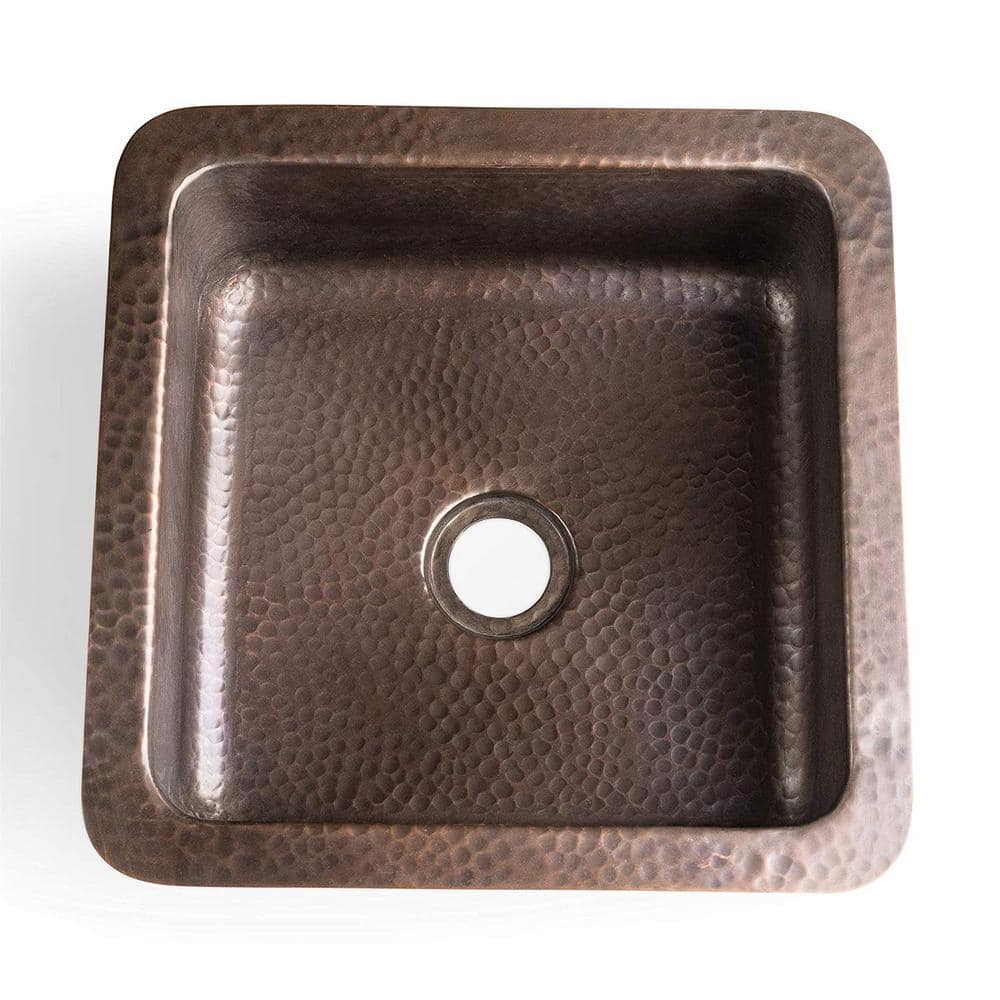 Hand Hammered Copper 12" Dual Mount Single Bowl Sink