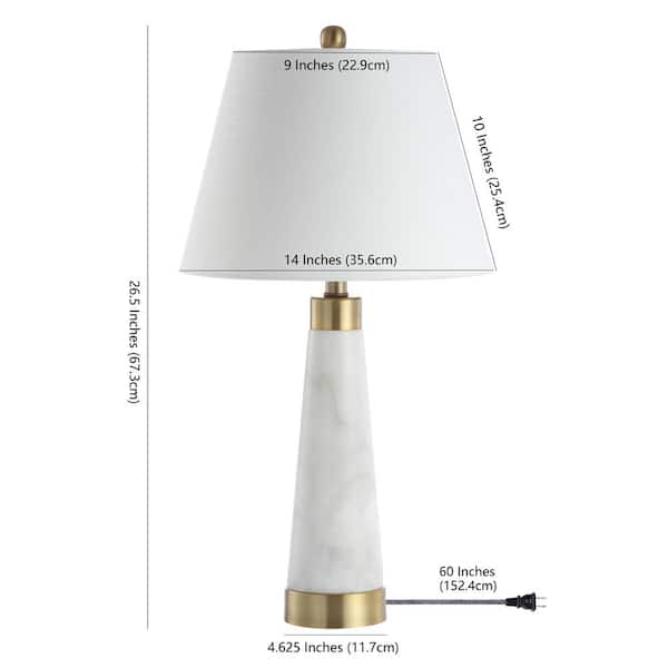 Jonathan Y Travis 26 5 In White Marble, 30 35 Inch Table Lamps