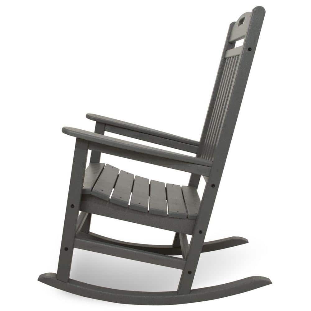 Side view of Trex Outdoor Furniture Yacht Club Stepping Stone Plastic Outdoor Patio Rocker
