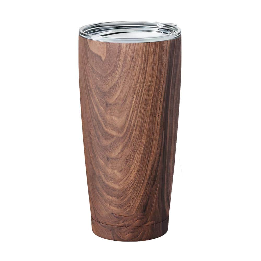 Double Walled 20 oz. Insulated Mahogany Stainless Steel Coffee Tumbler with