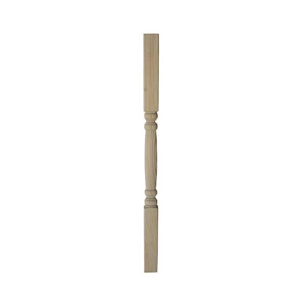 Unbranded 36 in. x 3 in. x 2 in. Pressure-Treated Wood Square Classic Spindle