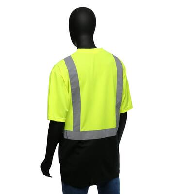 Unisex Large Hi-Vis Black Short-Sleeve Safety Shirt