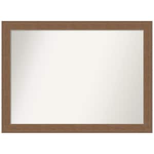 Alta Medium Brown 42.5 in. W x 31.5 in. H Rectangle Non-Beveled Framed Wall Mirror in Brown