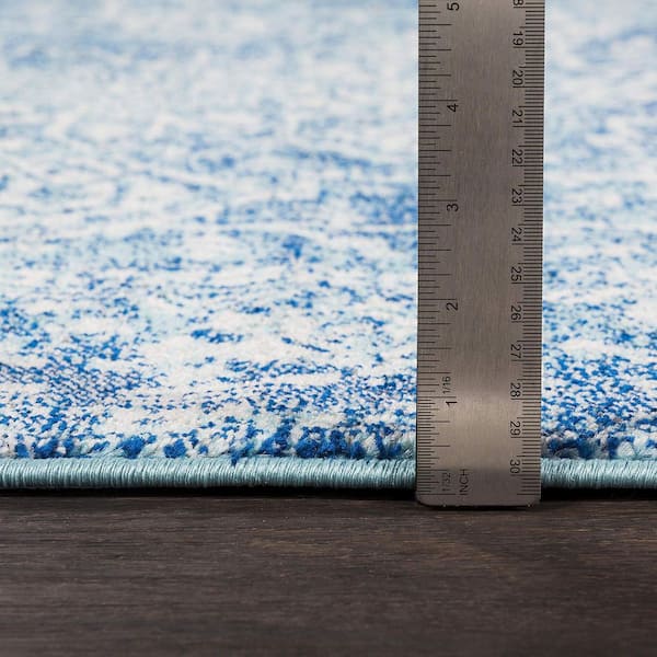 Teal Polypropylene 5 ft. x 7 ft. Abstract Indoor Area Rug A46A1
