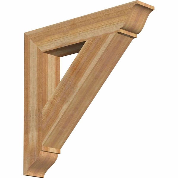 Ekena Millwork 6 in. x 34 in. x 34 in. Western Red Cedar Traditional Rough Sawn Bracket