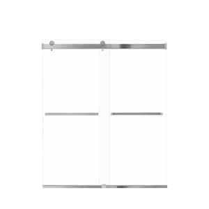 Brianna 60 in. W x 70 in. H Sliding Frameless Shower Door in Polished Chrome Finish with Clear Glass