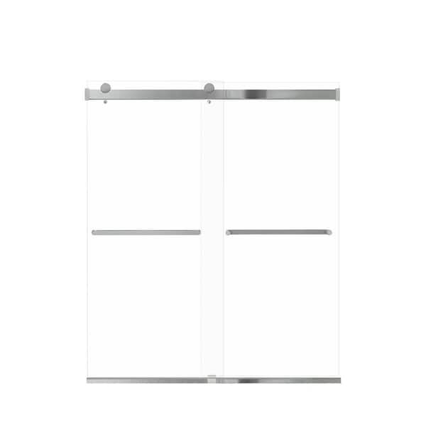 Transolid Brianna 60 in. W x 70 in. H Sliding Frameless Shower Door in Polished Chrome Finish with Clear Glass