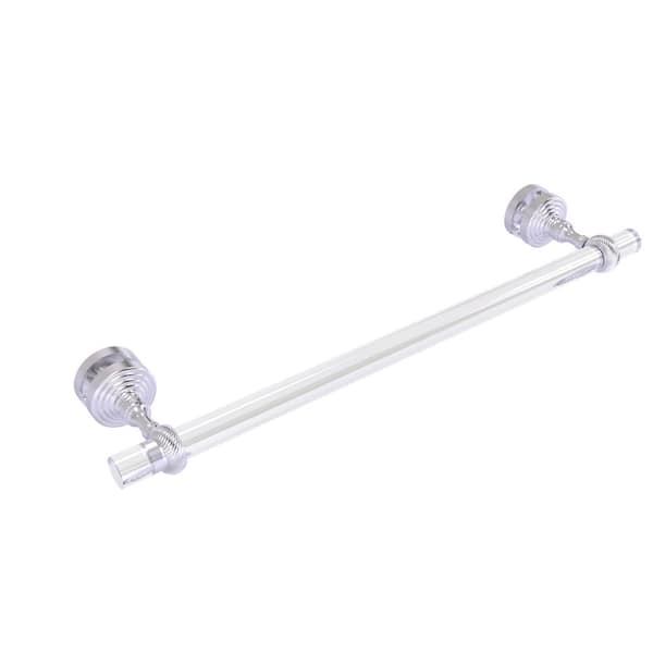Allied Brass Pacific Grove Collection 18 in. Shower Door Towel Bar with Twisted Accents in Satin Chrome