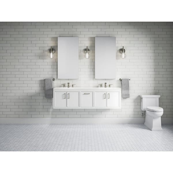 KOHLER Winnow 60.13in. Double Sink Freestanding White Bath Vanity with White Quartz Top Assembled