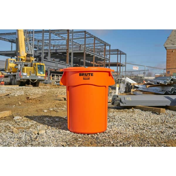 Brute 44 Gal. Grey Round Vented Wheeled Trash Can