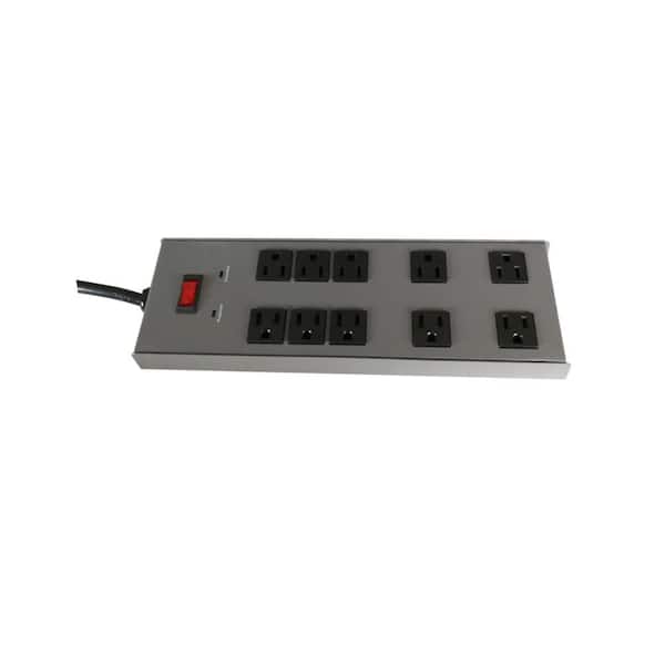CE 10-Outlet 15Ft All Metal Surge Protector