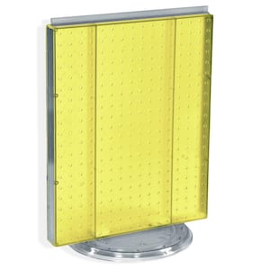 20.25 in. H x 16 in. W Revolving Pegboard Counter Display Yellow