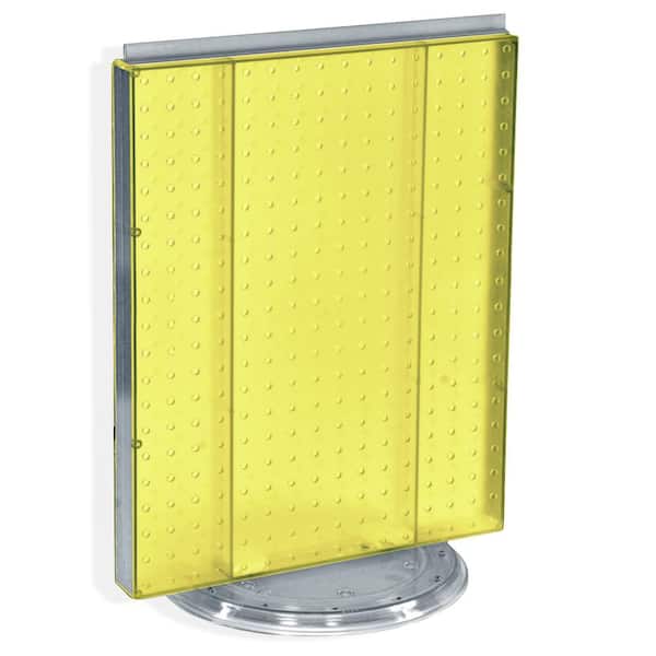 Azar Displays 20.25 in. H x 16 in. W Revolving Pegboard Counter Display Yellow