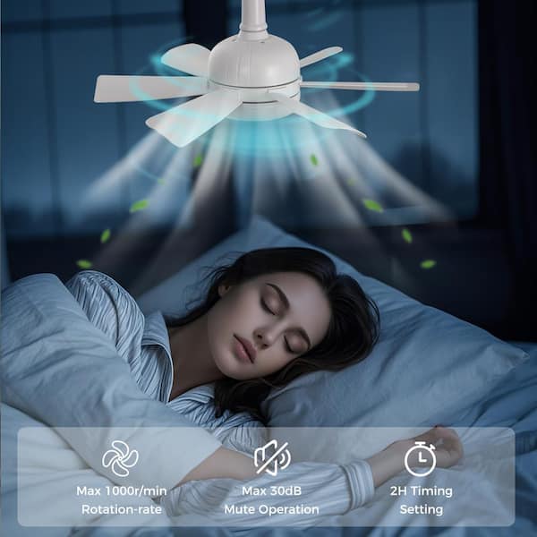 18 in. White 2-in-1 Dimmable Indoor LED Ceiling Fan Flush Mount Light with 6-Speed and Timer Setting