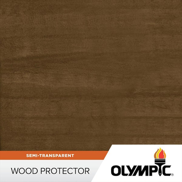 Olympic 1 gal. Dark Oak Exterior Semi-Transparent Wood Protector Stain Plus  Sealant in One OLYWPST-2012-01 - The Home Depot