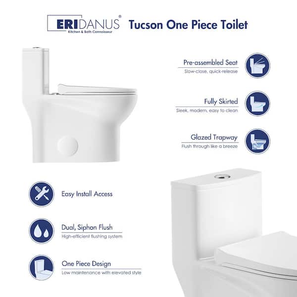 Eridanus Tucson 1-Piece 1.1/1.6 GPF Siphonic Jet Dual Flush