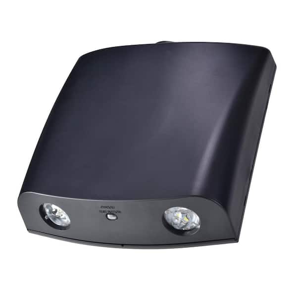 Atlite 0.7W 2-Head Integrated LED Black Emergency Light w/ NiCad and Self-Diagnost
