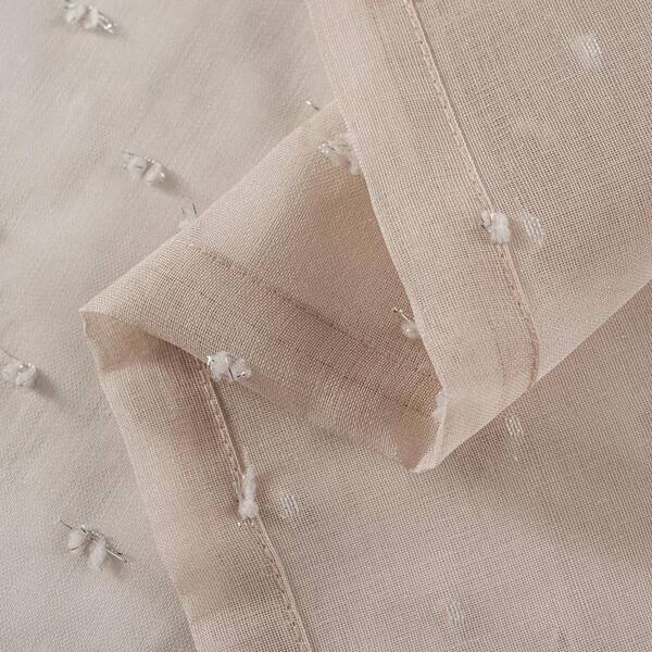 Dainty Home - Ribbons Embellished Lurex Linen 76" x 96" Window Curtain