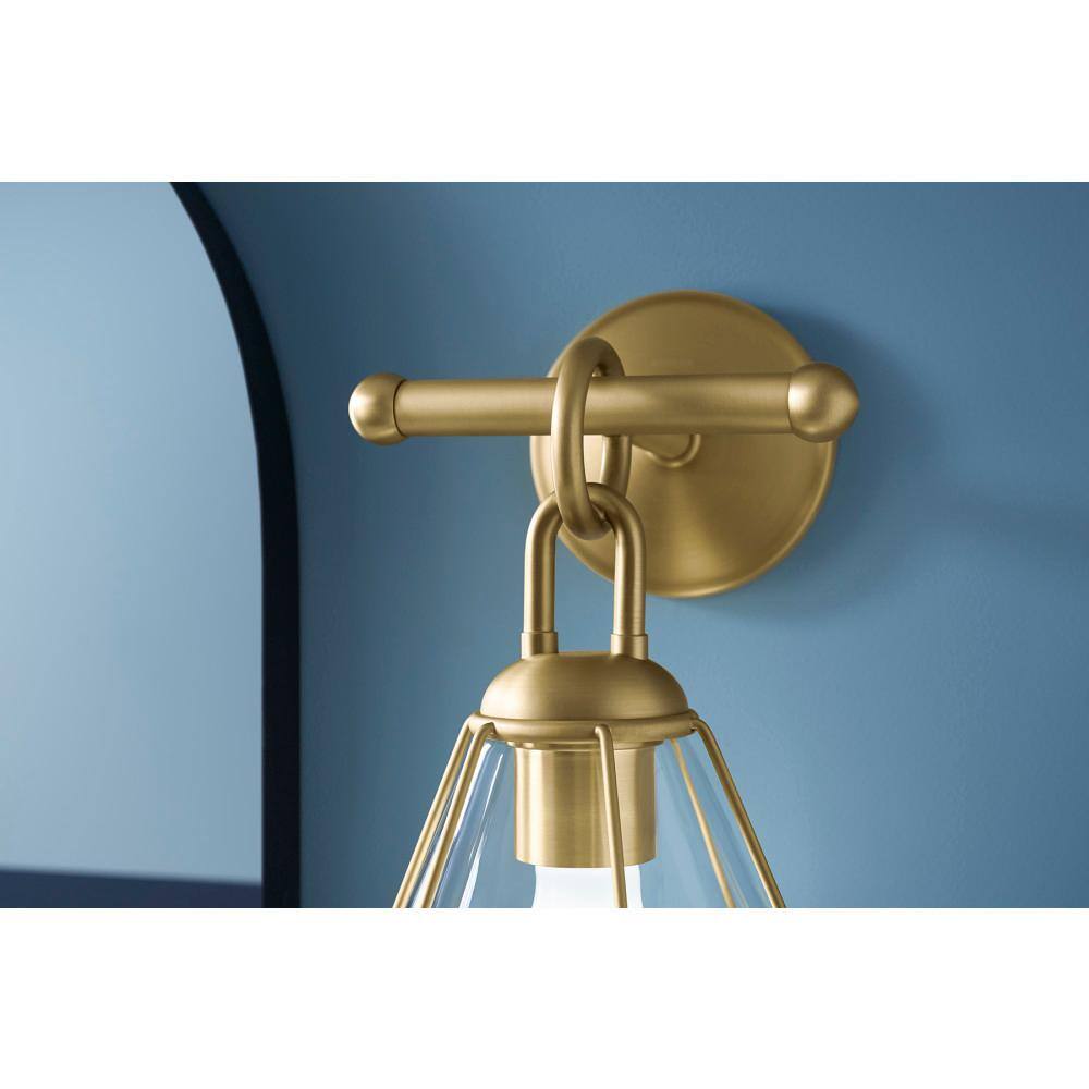 Brushed Brass 11-Inch Dimmable One-Light Sconce
