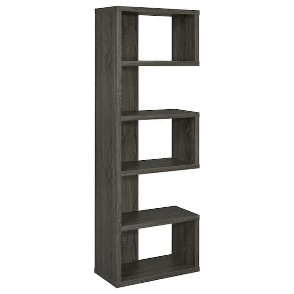 Coaster 5-Shelf Semi-Backless Bookcase Weathered Grey
