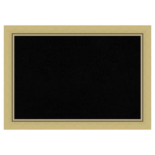 Amanti Art Landon Gold Narrow Framed Black Corkboard 27 in. x 19 in. Bulletine Board Memo Board